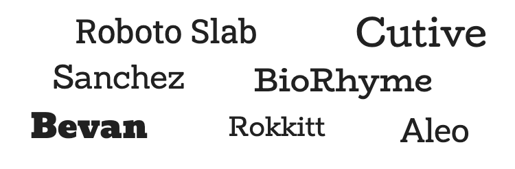 przykłady czcionek szeryfowych serif slab