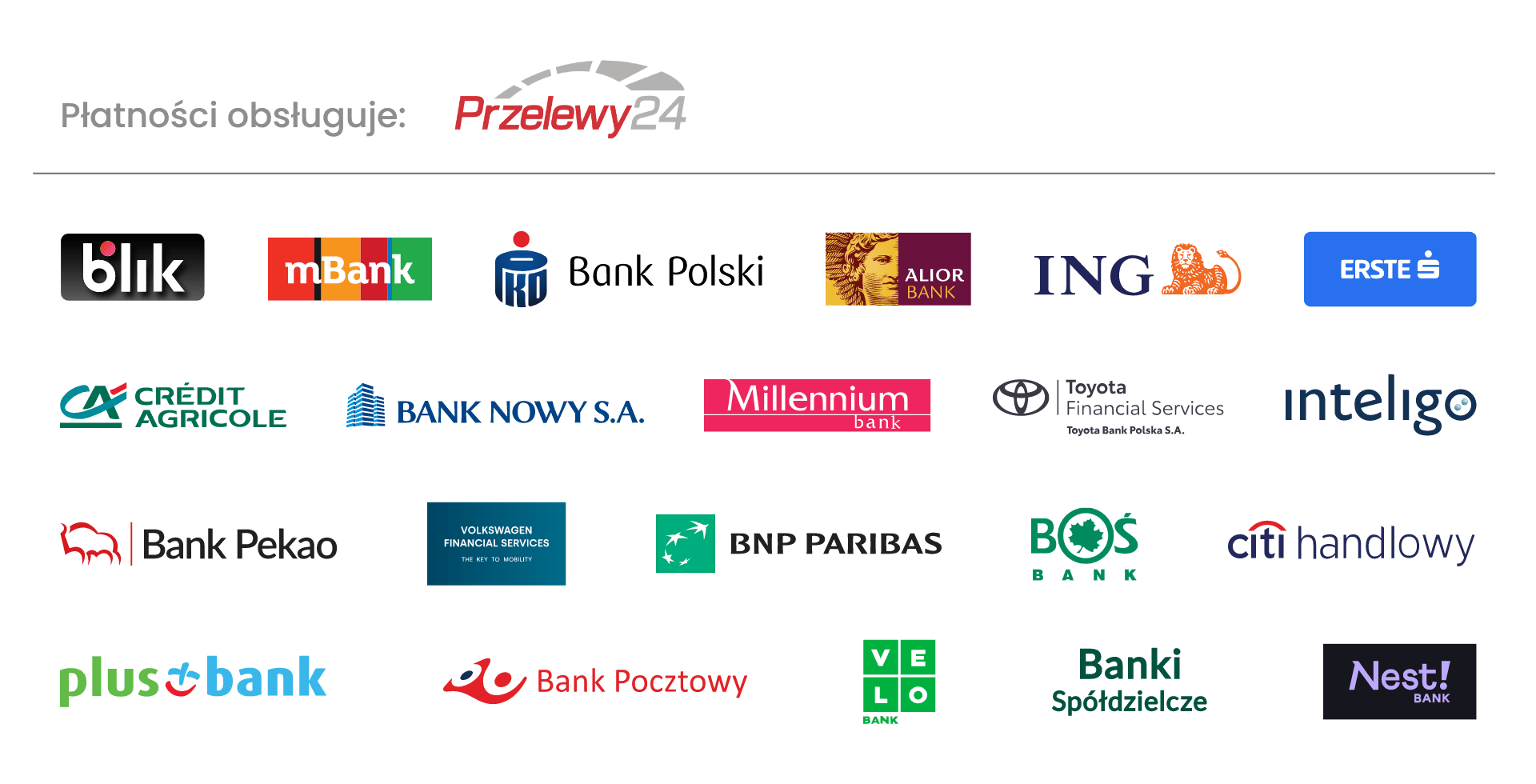 logotypy przelewy24 różne aktualne
