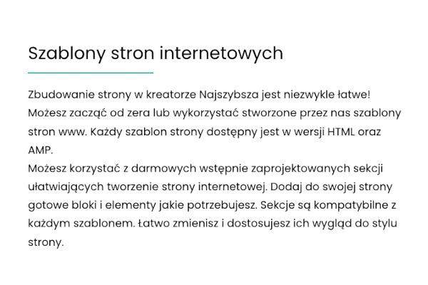 kreator stron www bloki tekstów