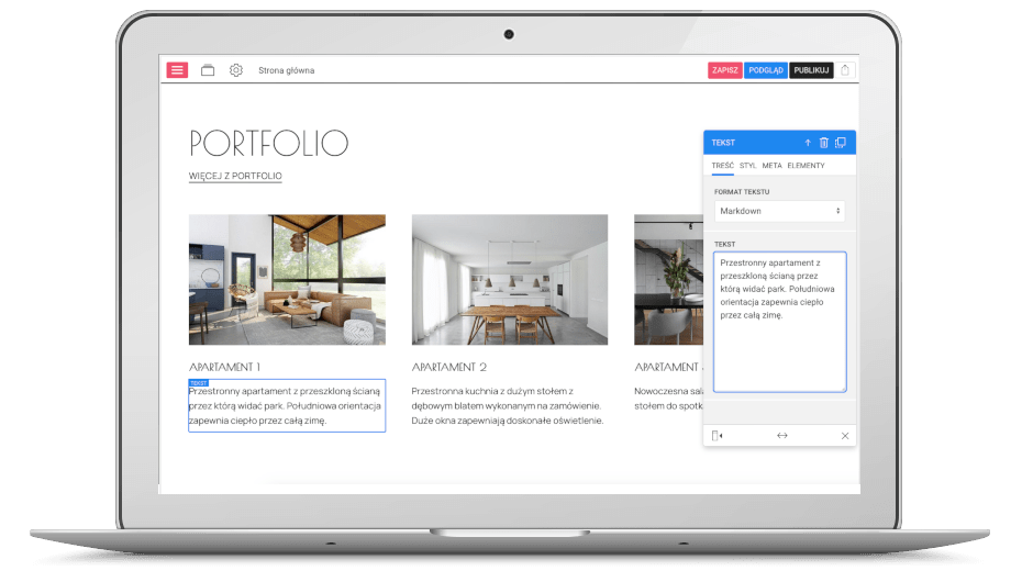 strona internetowa w kreatorze