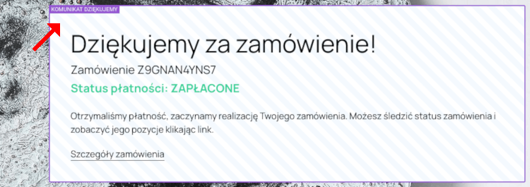 Dziękujemy za zamówienie