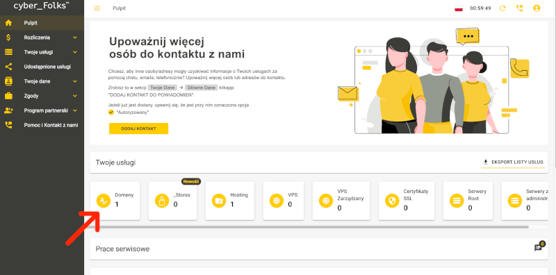 zakładka domeny cyberfolks