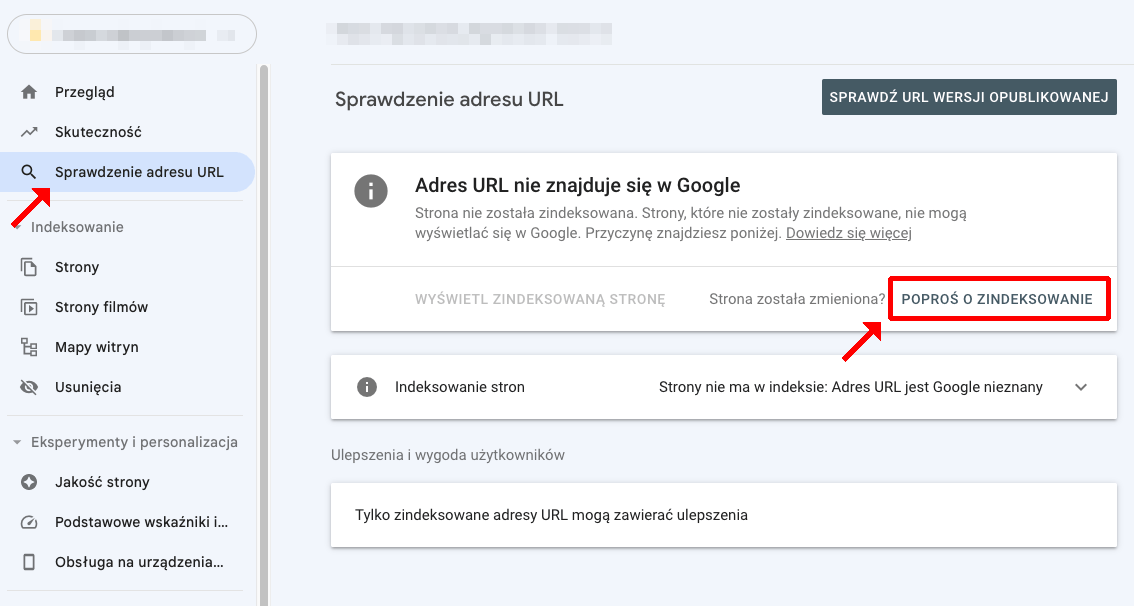 indeksacja adresu jak dodac strone do google