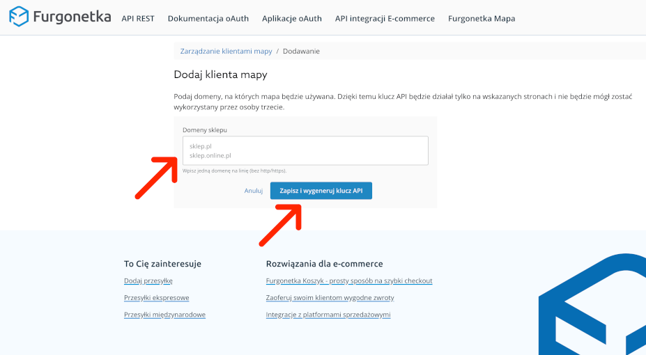 wygeneruj klucz API
