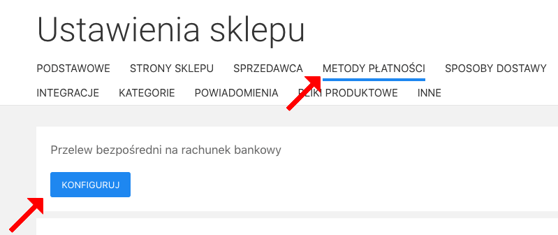 ustawienia sklepu