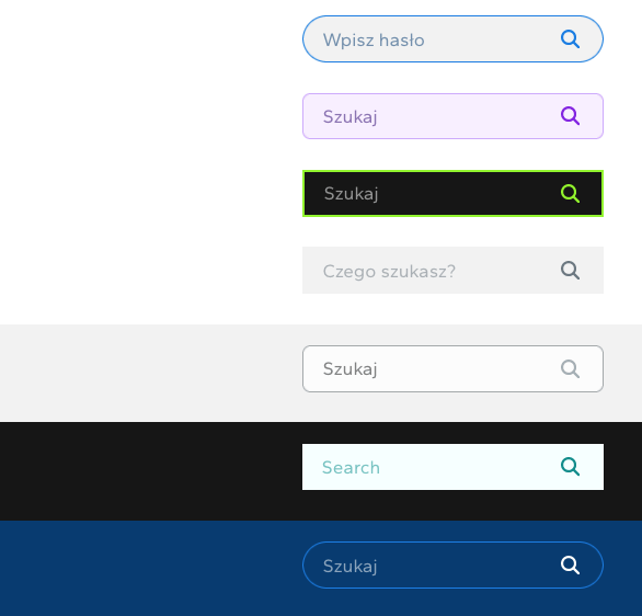 przykładowe okienka wyszukiwania w sklepie internetowym