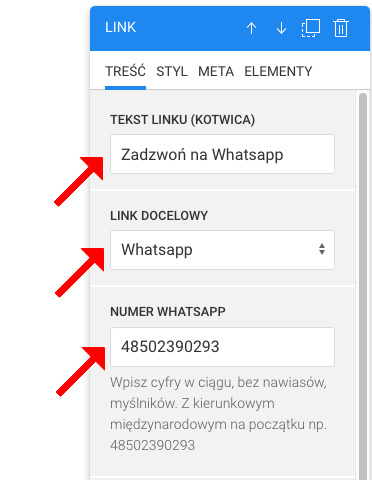 kliknij zadzwoń na whatsapp