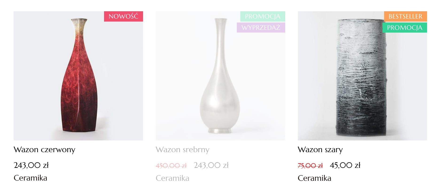 produkt dostępny i niedostępny wygląd w sklepie