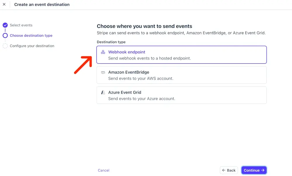 webhook endpoint