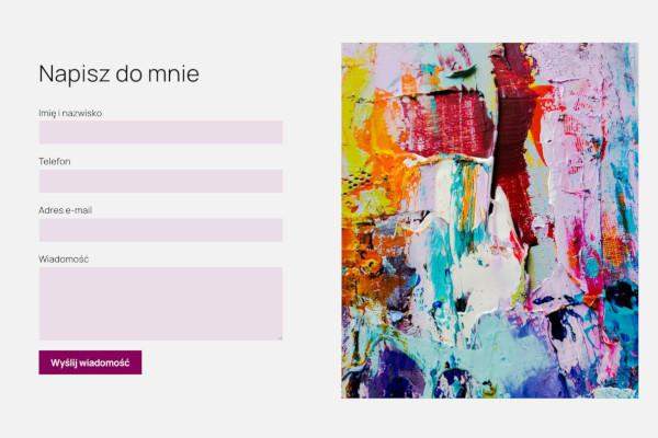 formularz kontaktowy na stronie portfolio