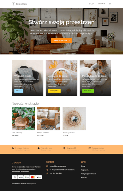 szablon sklepu internetowego prosty