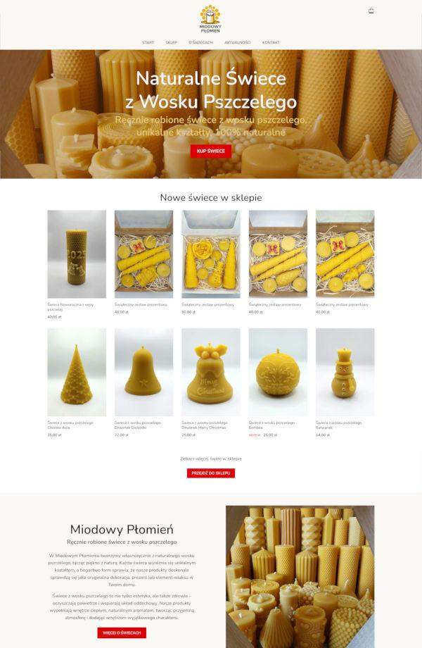 strona internetowa sklep ze świecami